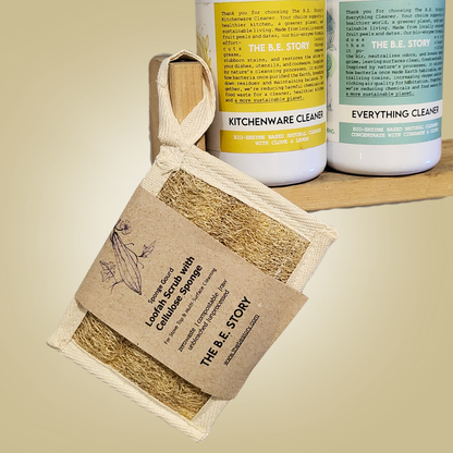 Loofah scrub with cellulose sponge